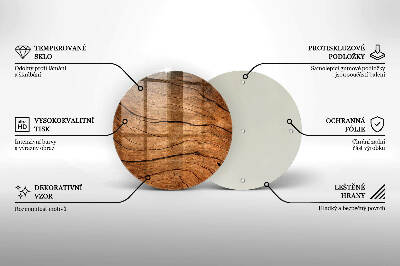 Glass candle plate Wood plank texture
