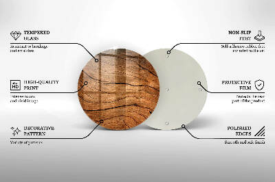 Glass candle plate Wood plank texture