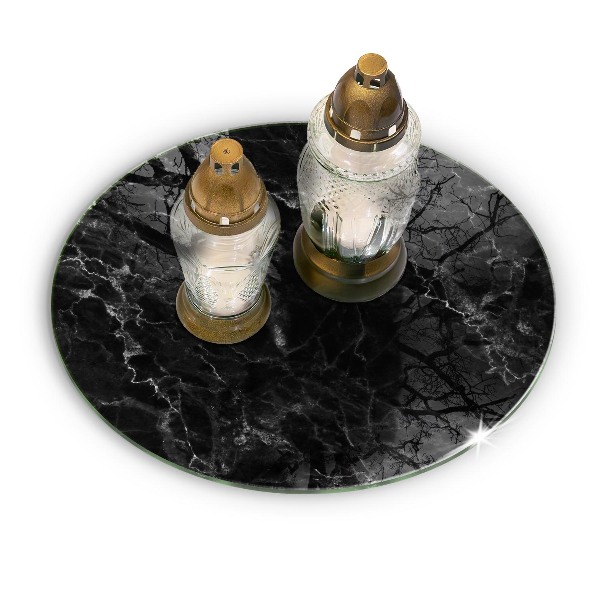 Glass candle plate Elegant marble