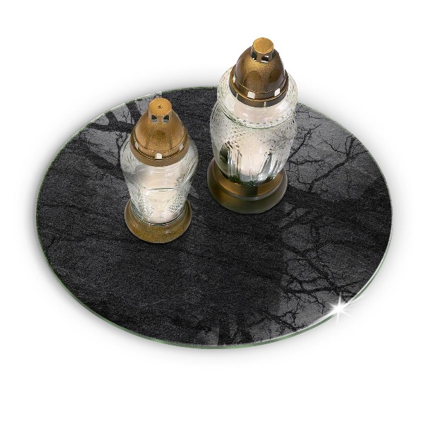 Glass candle plate Stone texture