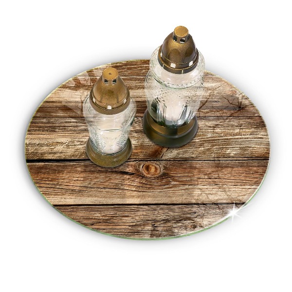 Glass candle plate Wood plank texture