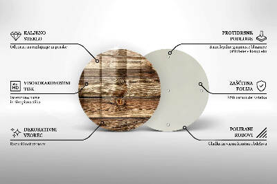 Glass candle plate Wood plank texture