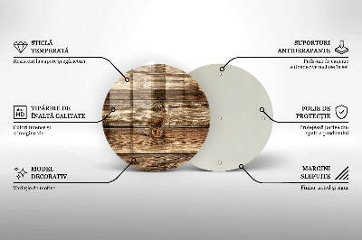 Glass candle plate Wood plank texture