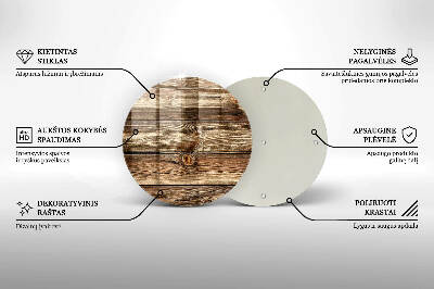 Glass candle plate Wood plank texture