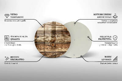 Glass candle plate Wood plank texture