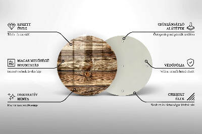Glass candle plate Wood plank texture