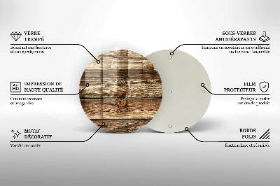 Glass candle plate Wood plank texture