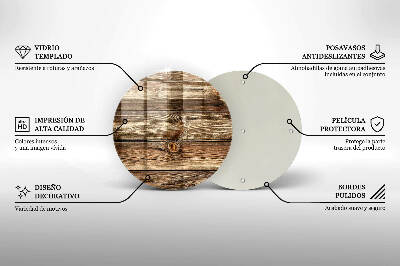 Glass candle plate Wood plank texture