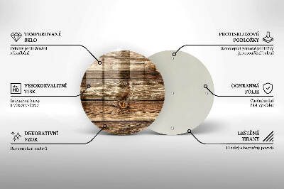 Glass candle plate Wood plank texture