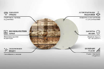 Glass candle plate Wood plank texture