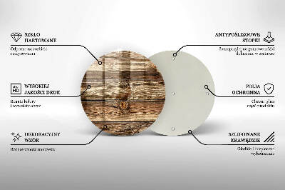 Glass candle plate Wood plank texture