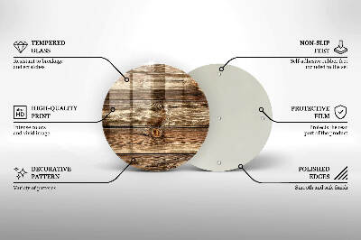 Glass candle plate Wood plank texture