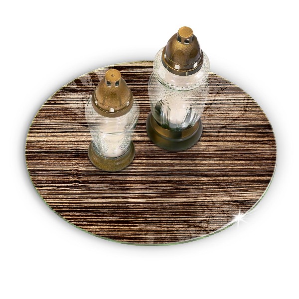 Glass candle plate Wood texture