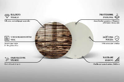 Glass candle plate Wood texture