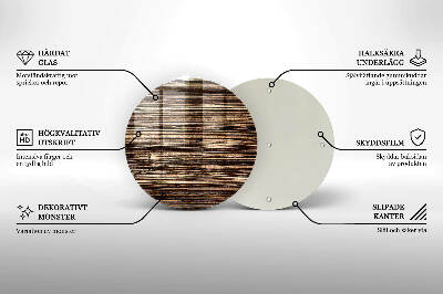 Glass candle plate Wood texture
