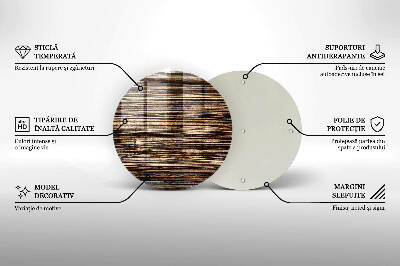 Glass candle plate Wood texture
