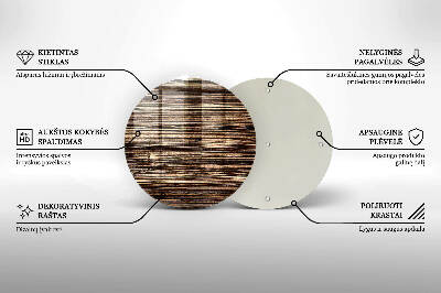 Glass candle plate Wood texture
