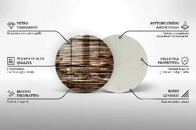 Glass candle plate Wood texture