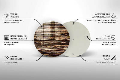 Glass candle plate Wood texture