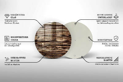 Glass candle plate Wood texture