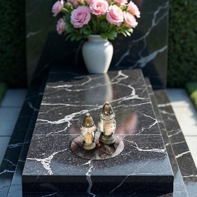 Grave candle plate Wood structure