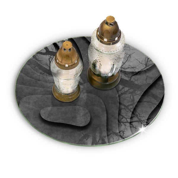 Glass candle plate 3D stone shapes