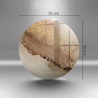 Glass candle plate Abstract gold
