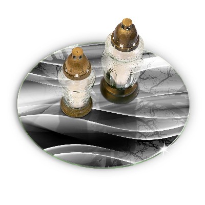 Grave candle plate Abstract soft lines