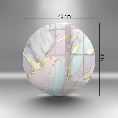 Glass candle plate Pastel marble