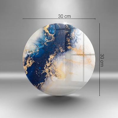 Glass candle plate Abstraction with blue
