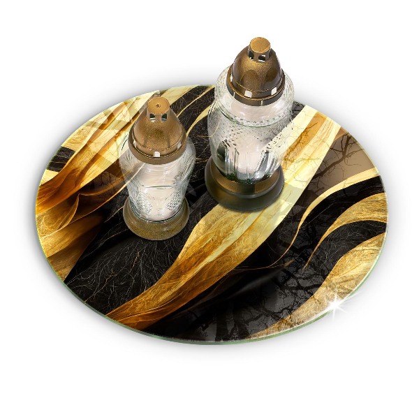 Glass candle plate Elegant abstraction