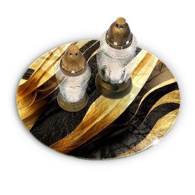 Glass candle plate Elegant abstraction