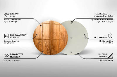 Glass candle plate Wooden boards