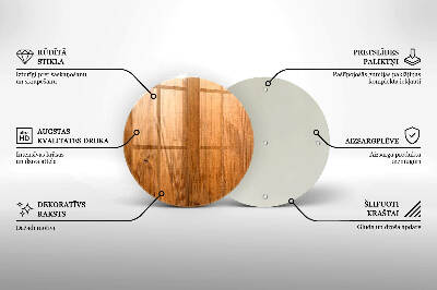 Glass candle plate Wooden boards