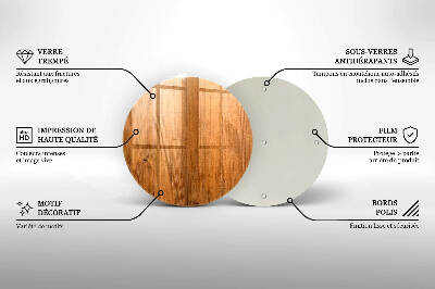 Glass candle plate Wooden boards