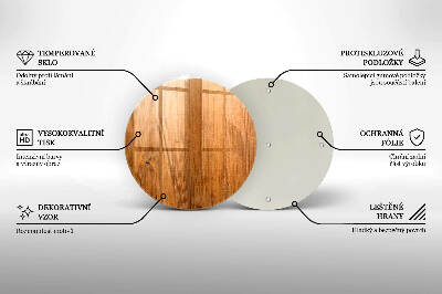 Glass candle plate Wooden boards