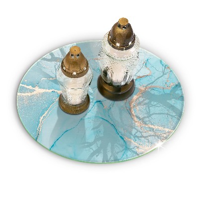 Glass candle plate Stone abstraction
