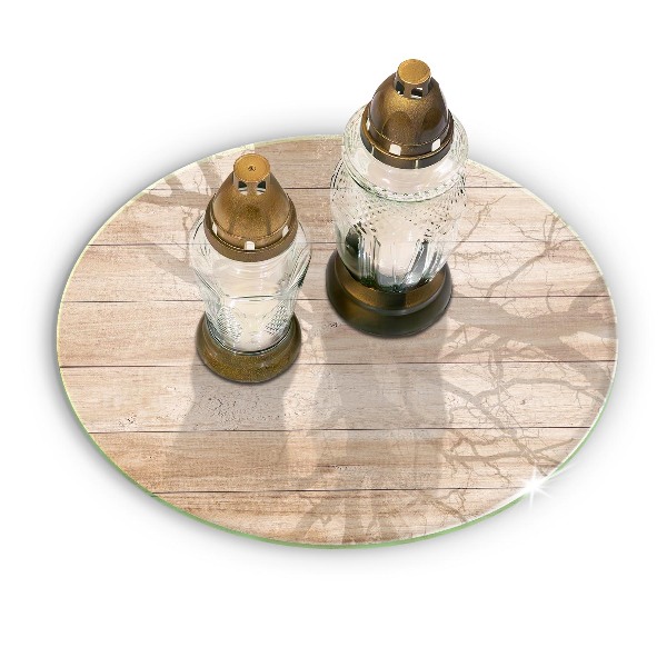 Glass candle plate Wooden boards
