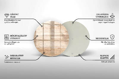 Glass candle plate Wooden boards