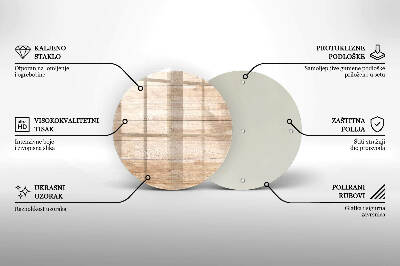 Glass candle plate Wooden boards
