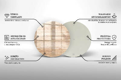 Glass candle plate Wooden boards