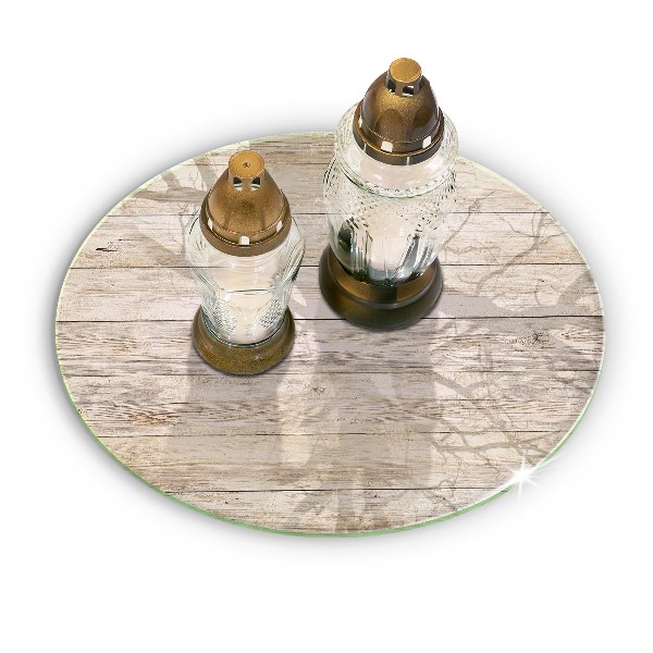 Glass candle plate Wooden boards