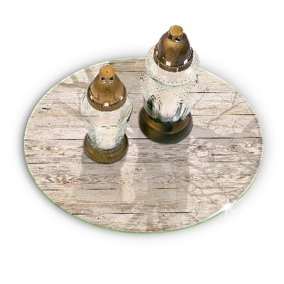 Glass candle plate Wooden boards