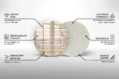 Glass candle plate Wooden boards