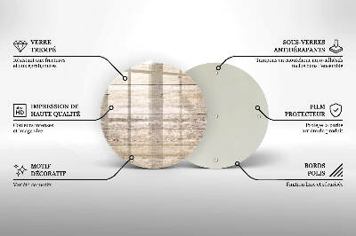 Glass candle plate Wooden boards