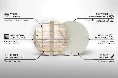 Glass candle plate Wooden boards