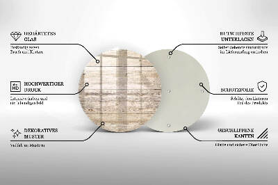 Glass candle plate Wooden boards