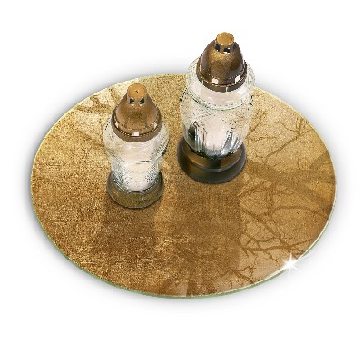 Glass candle plate Gold texture background