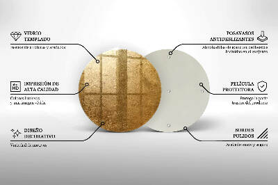 Glass candle plate Gold texture background