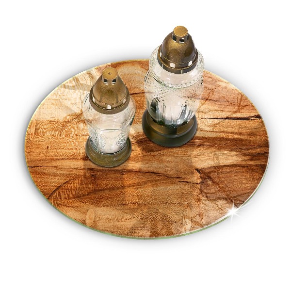 Grave candle plate Wooden plank texture